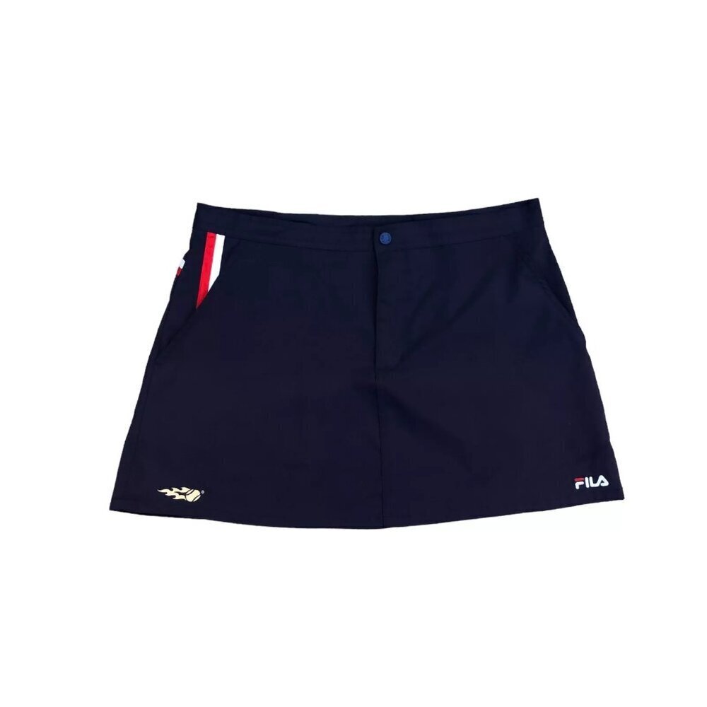 FILA x US OPEN Tennis Skirt Women's LARGE Blue Button Above Knee​​​